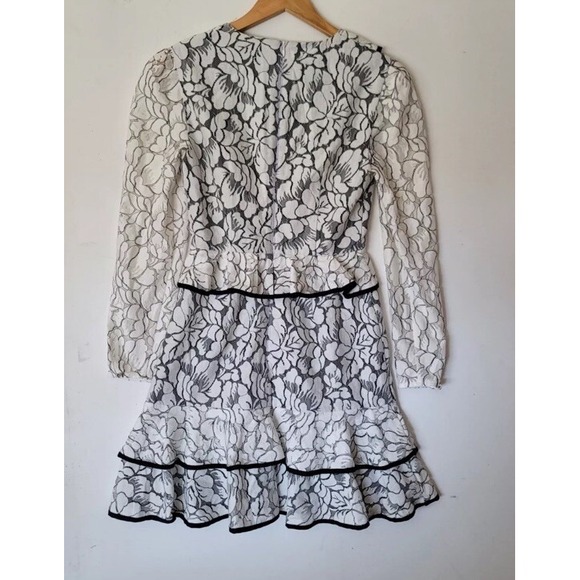 Keepsake Women's Encore Ruffle Lace Long Sleeve Mini Dress Size Small Cocktail S - Picture 5 of 8